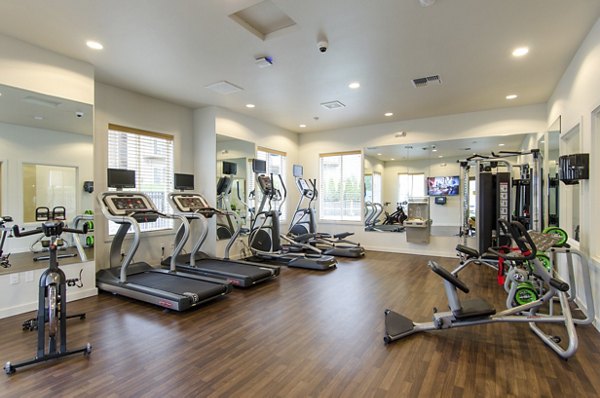 State-of-the-art fitness center with modern equipment at Britton Place Apartments offering residents an active lifestyle option