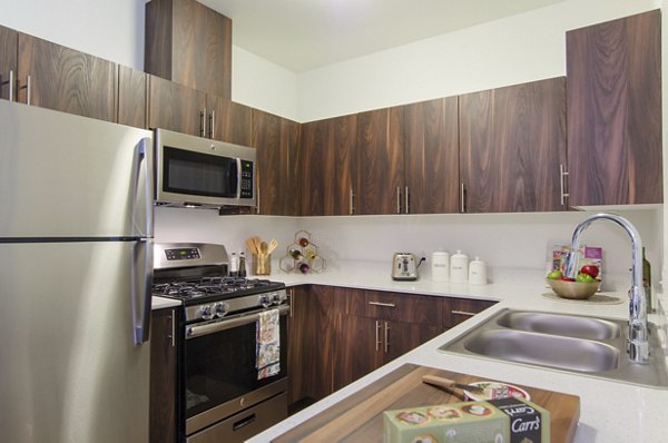 Spacious kitchen with modern appliances in Britton Place Apartments, ideal for luxury living at Greystar's premium property in vibrant neighborhood