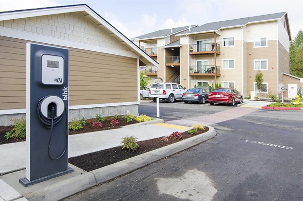 Car charging station nestled in Britton Place luxury apartments