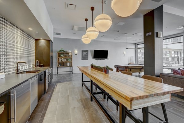 Plaza at Pikes Peak: Elegant clubhouse with modern interior at The Plaza at Pikes Peak Apartments