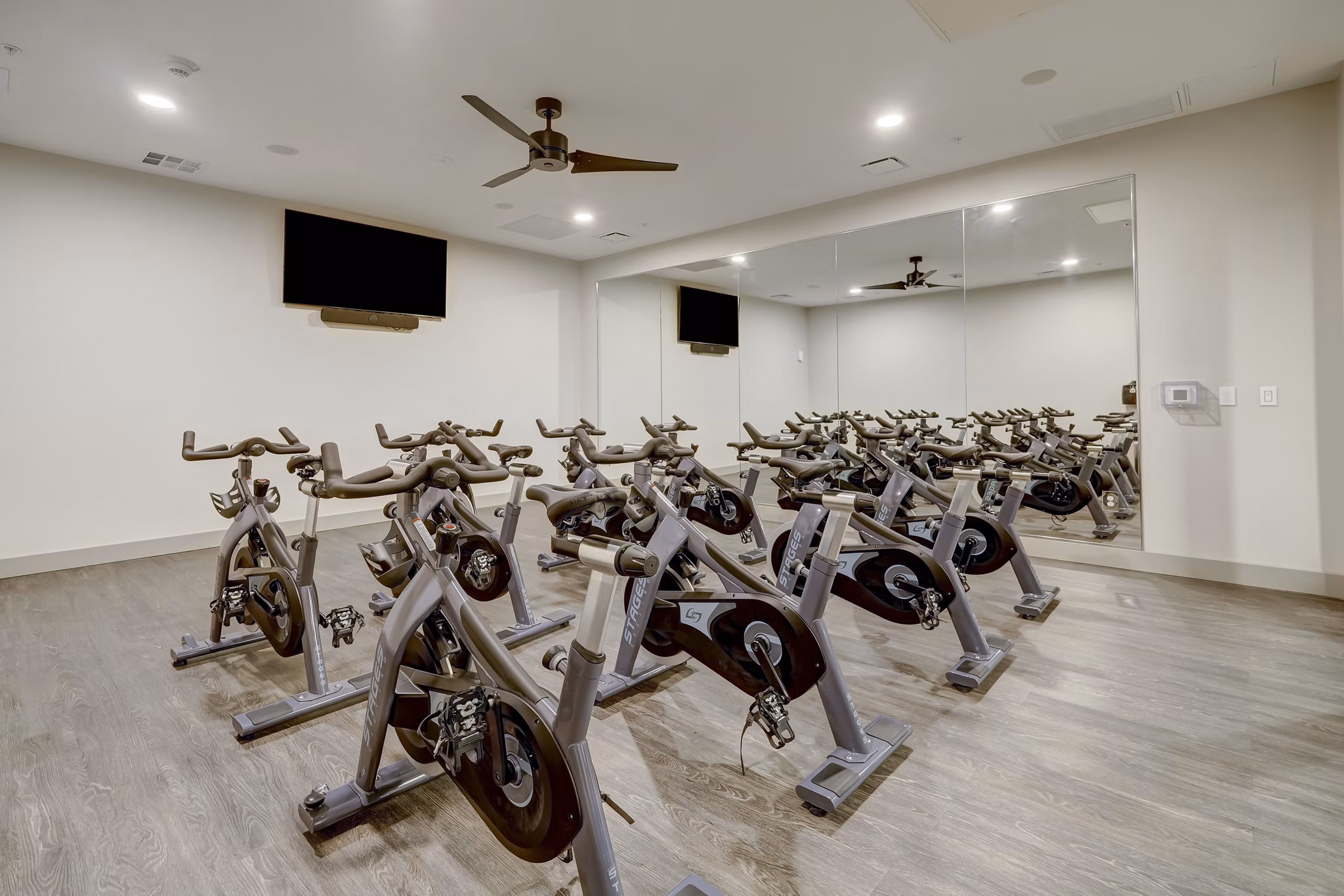 Yoga and spin studio equipped with state-of-the-art facilities at The Plaza at Pikes Peak Apartments