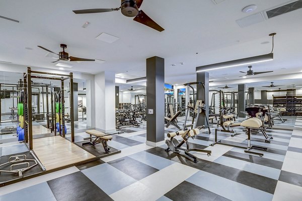 State-of-the-art fitness center with modern equipment at The Plaza at Pikes Peak Apartments