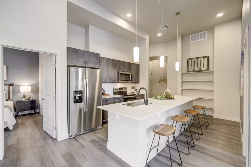 kitchen at The Plaza at Pikes Peak Apartments 