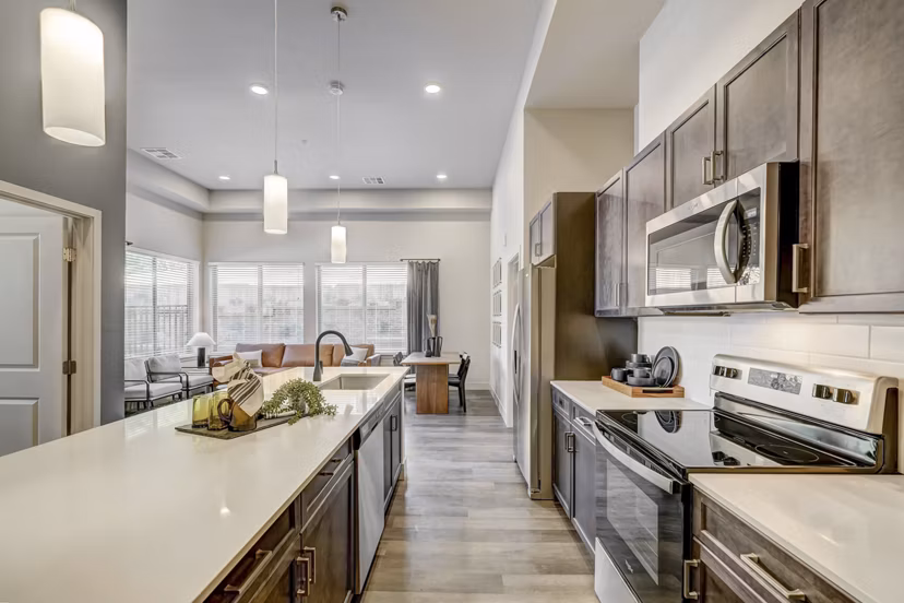 kitchen at The Plaza at Pikes Peak Apartments 