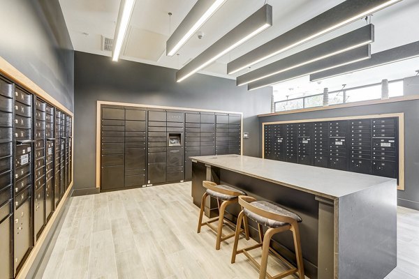 mail room at The Plaza at Pikes Peak Apartments 
