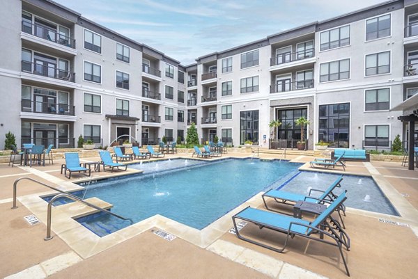Luxurious resort-style pool at Seville Uptown Apartments in a serene Dallas neighborhood