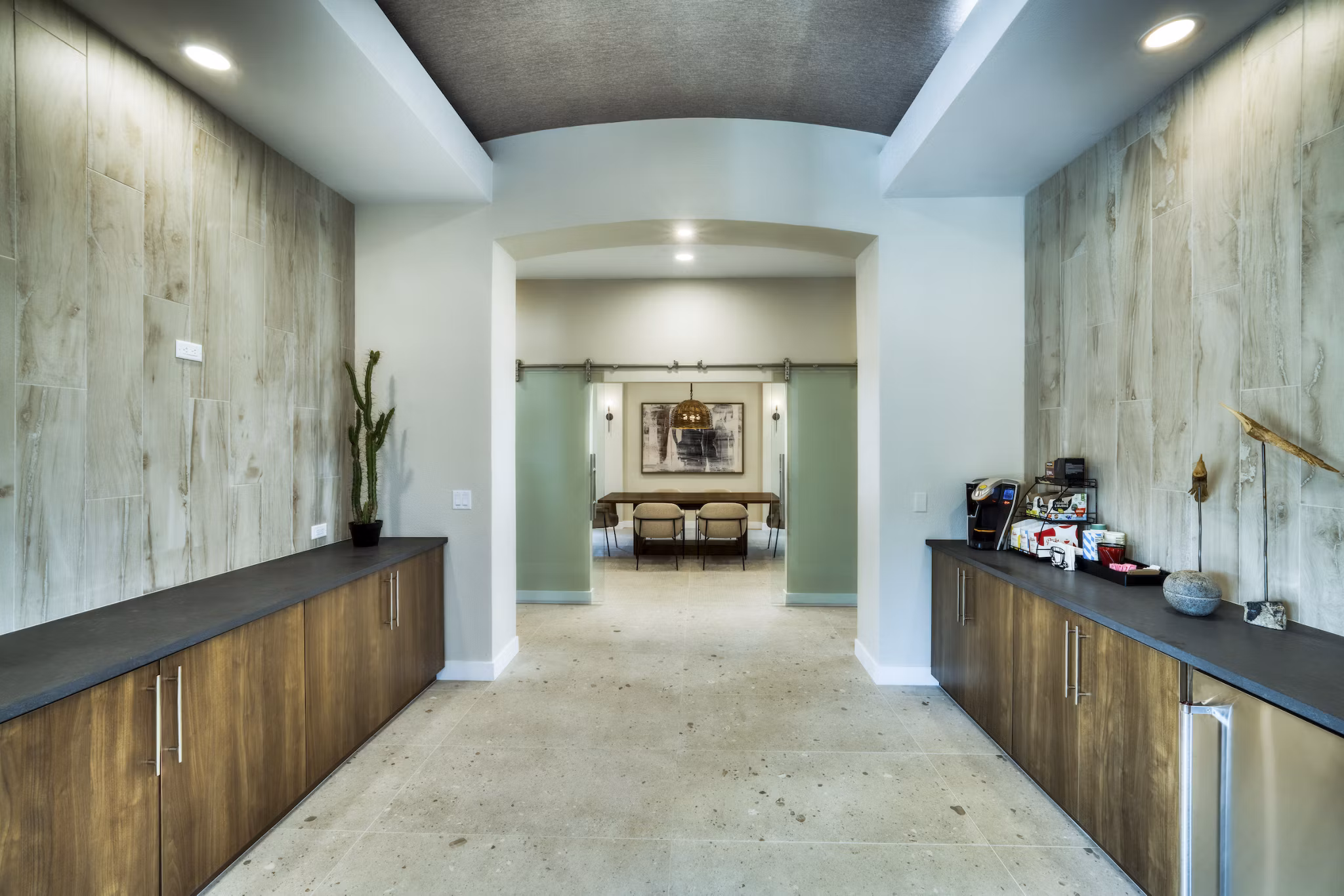 Modern clubhouse with sleek furnishings at Mountainside Apartments, a Greystar luxury community