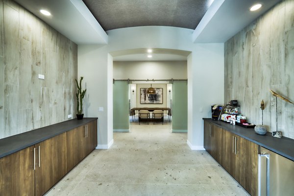 Modern clubhouse with sleek furnishings at Mountainside Apartments, a Greystar luxury community