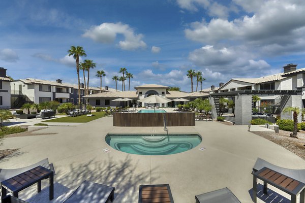 Scenic pool with mountain views at Mountainside Apartments