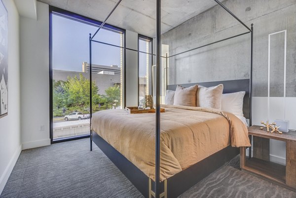 bedroom at The Charles Apartments