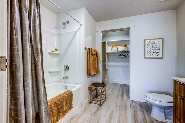 Modern bathroom with sleek fixtures at Bravada 193 Apartments