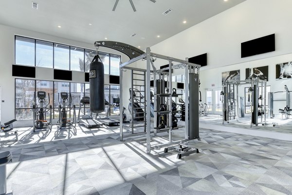 Fitness center with state-of-the-art equipment at Moderno Apartments, offering a luxurious workout experience