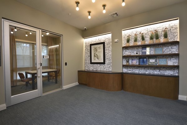 Elegant clubhouse with modern decor at The Flats at West Alabama Apartments
