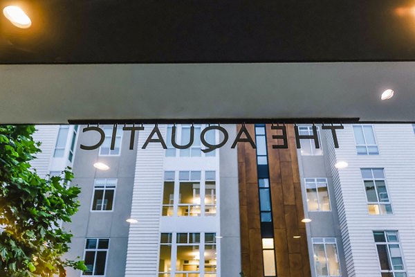 Modern clubhouse lobby with sleek decor at Aquatic I Apartments, offering luxury amenities for residents