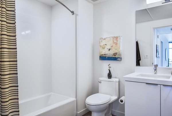 bathroom at Aquatic Shattuck Apartments