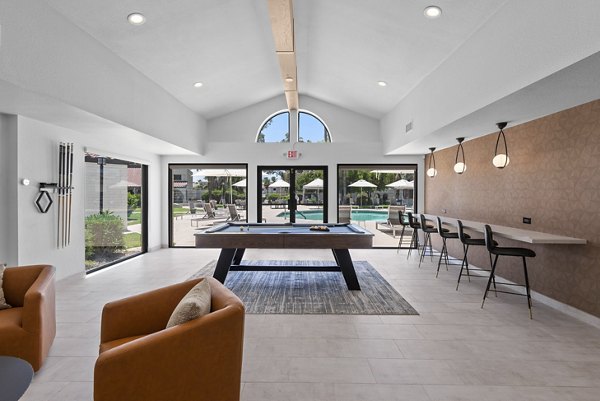 Inviting clubhouse with modern amenities at La Privada Apartments, a luxury residence by Greystar