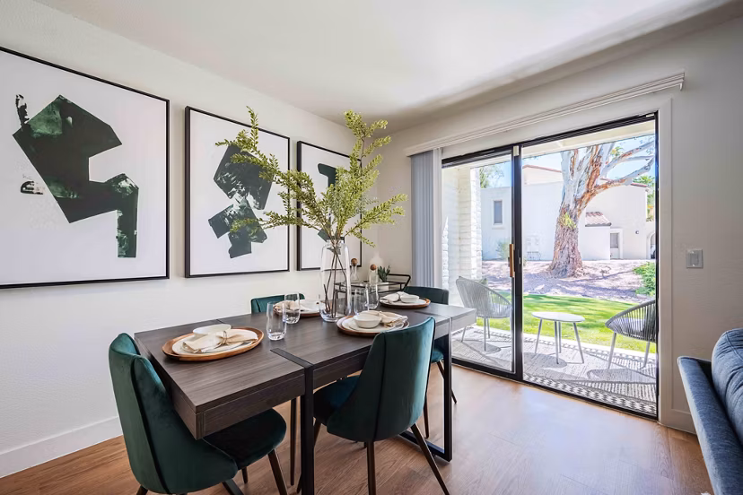 dining room at La Privada Apartments