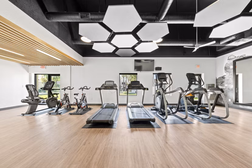 fitness center at La Privada Apartments