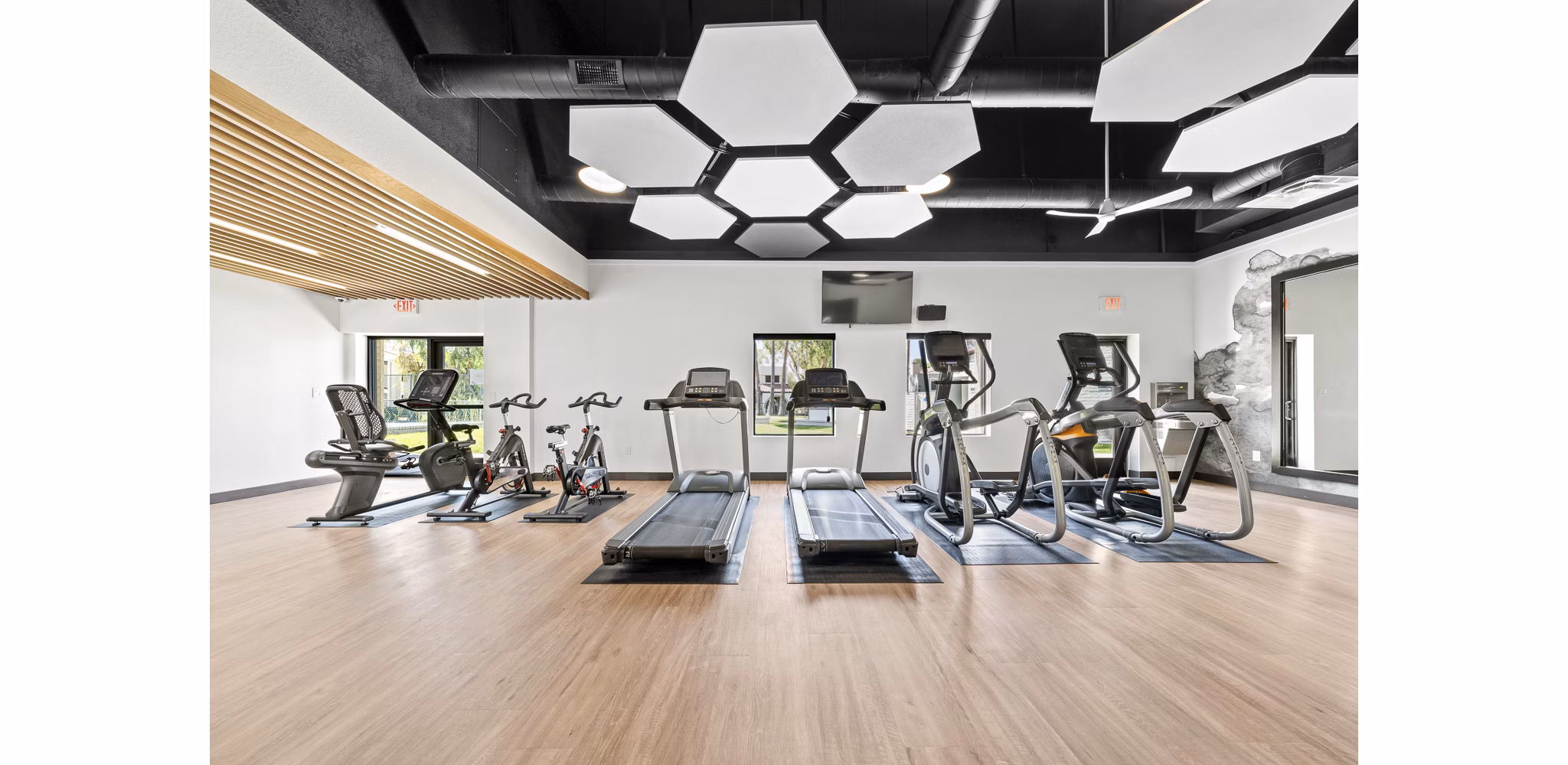fitness center at La Privada Apartments
