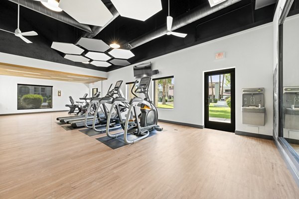 Fitness center with state-of-the-art gym equipment at La Privada Apartments