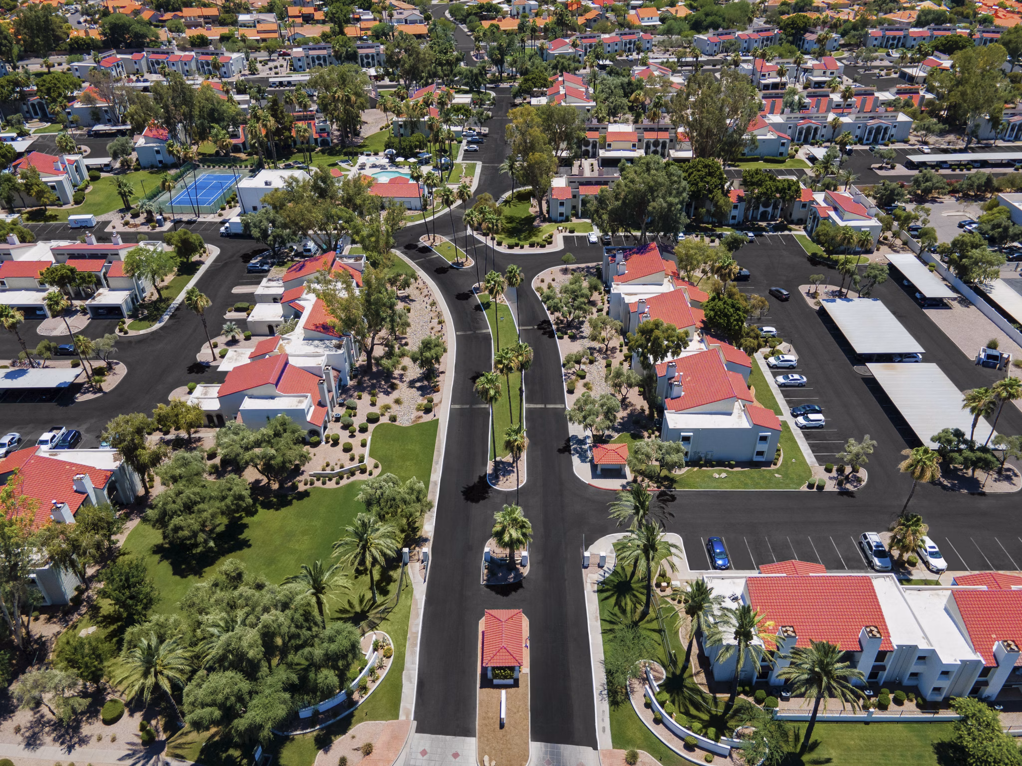 Garden view from La Privada Apartments showcasing serene landscapes
