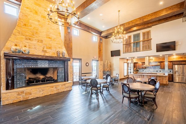 Clubhouse featuring luxurious seating and modern decor at Larkspur at Twin Creeks Apartments
