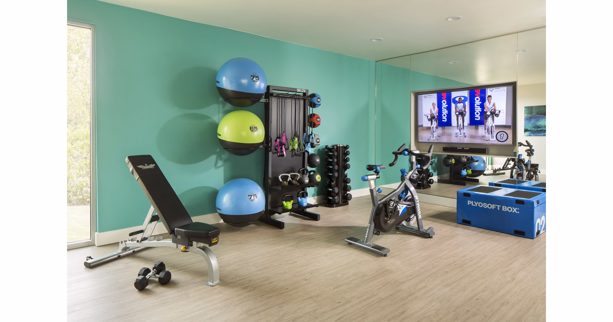 fitness center at Highline at Cherry Creek Apartments