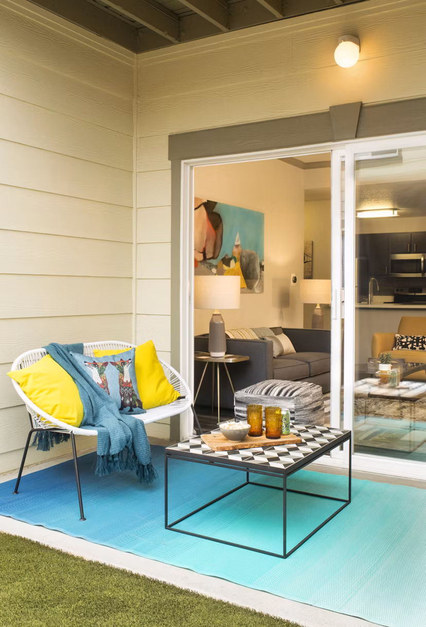 patio area at Highline at Cherry Creek Apartments