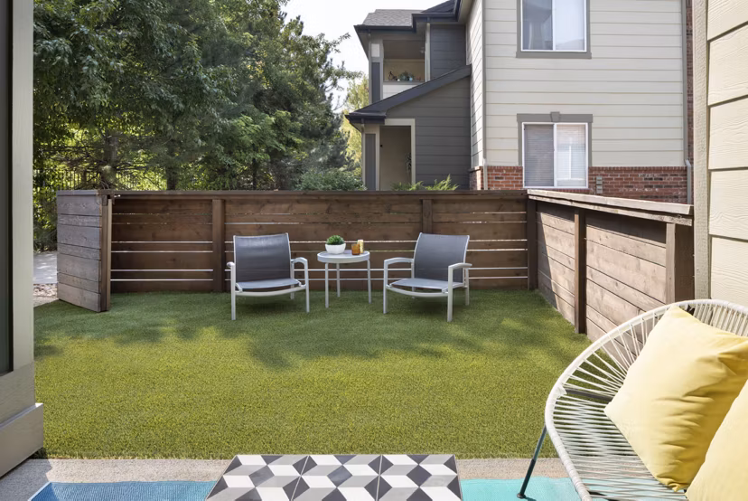 patio area at Highline at Cherry Creek Apartments