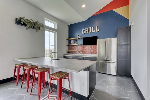 Stylish clubhouse with modern decor at Art House SATX luxury apartments
