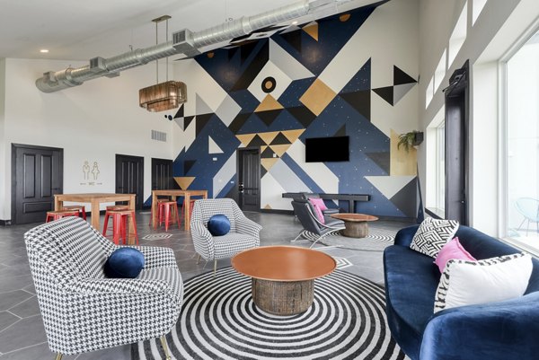 Art House SATX: Modern clubhouse featuring stylish seating and recreational areas in luxury apartments