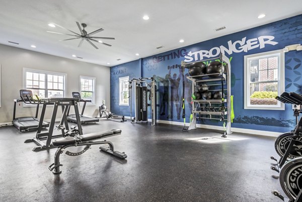 Modern fitness center with state-of-the-art equipment at Avant at Steele Park luxury apartments