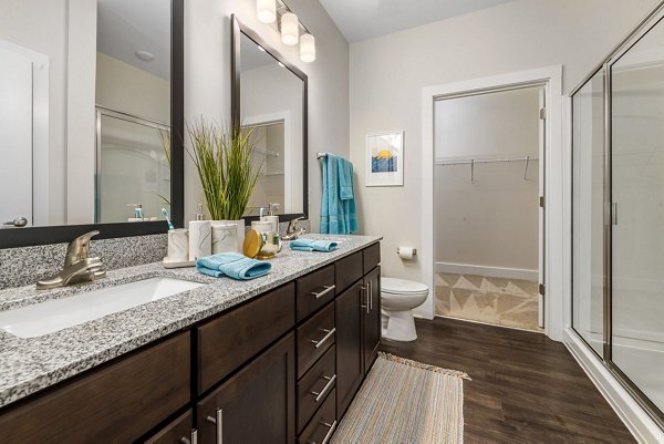 Modern bathroom with sleek fixtures at Encore at Heritage Apartments
