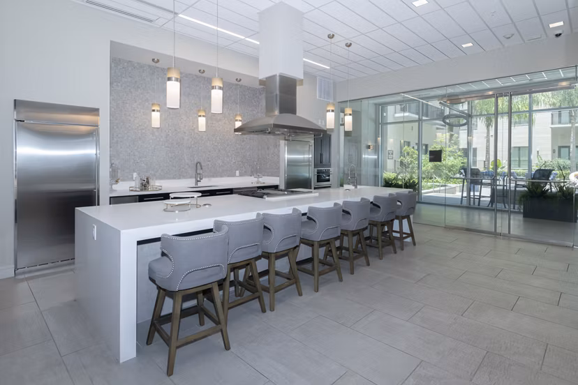 Modern clubhouse with social spaces at Canal 1535 Apartments, perfect for gatherings and events in vibrant downtown location