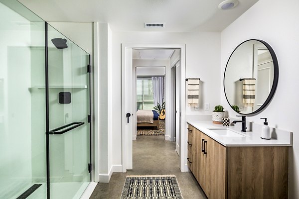 Bathroom featuring modern fixtures in Silo Apartments luxury apartments
