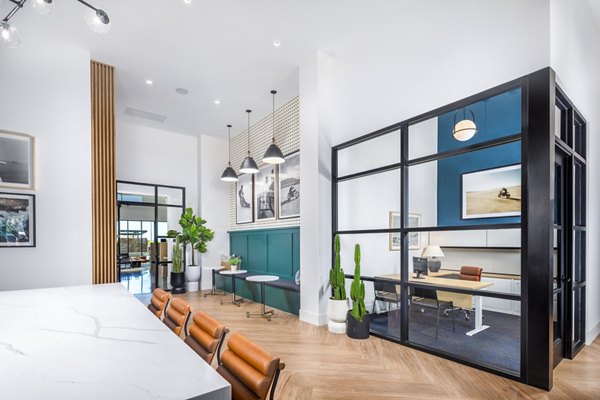 Clubhouse and leasing office with modern design at Silo Apartments