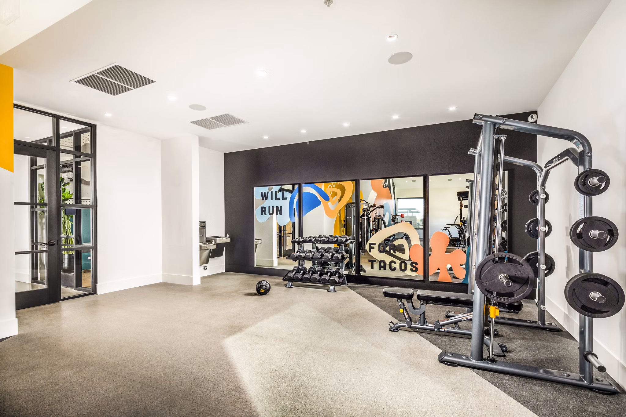State-of-the-art fitness center with modern equipment at Silo Apartments