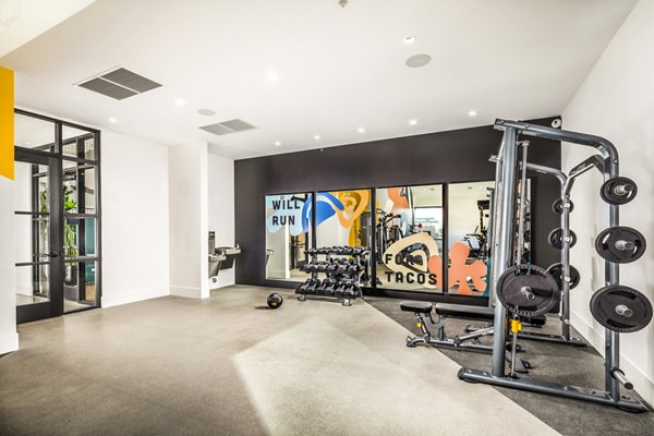 State-of-the-art fitness center with modern equipment at Silo Apartments