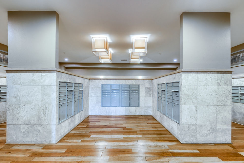 Mail room with organized parcel lockers at Ventura Ridge Apartments