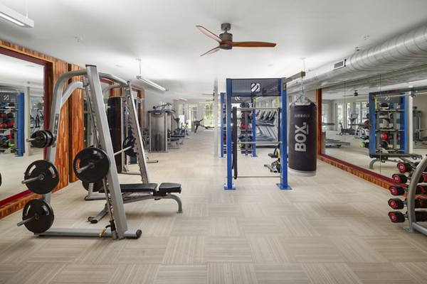 fitness center at River House Apartments