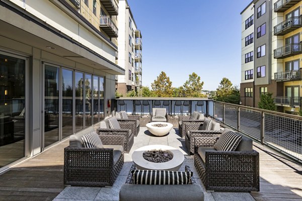 fire pit at River House Apartments