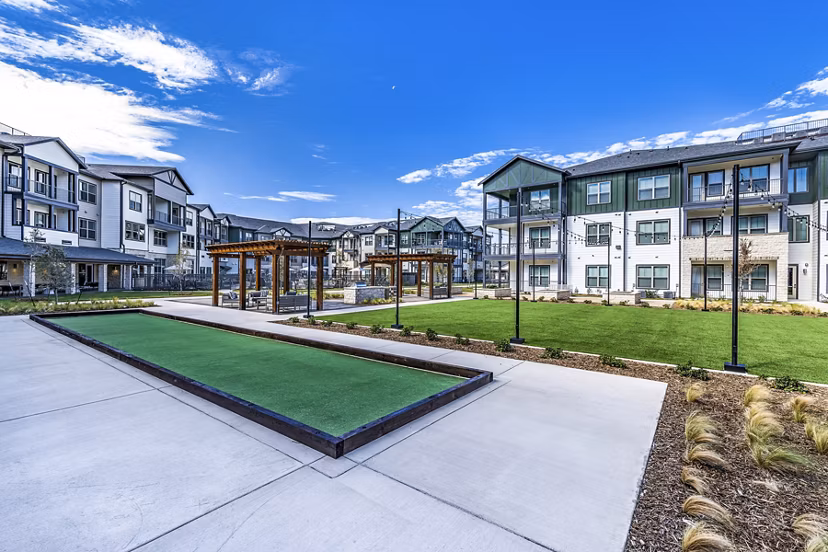 Outdoor bocce court at Larkspur at Creekside Apartments