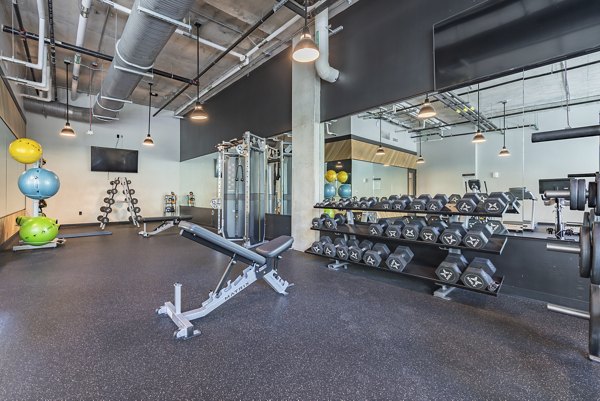 fitness center at The Lola Apartments