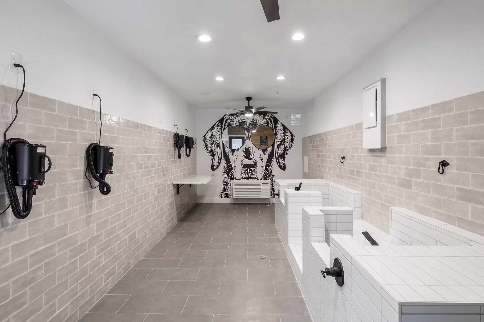 Dog wash station for residents at The Lola Apartments