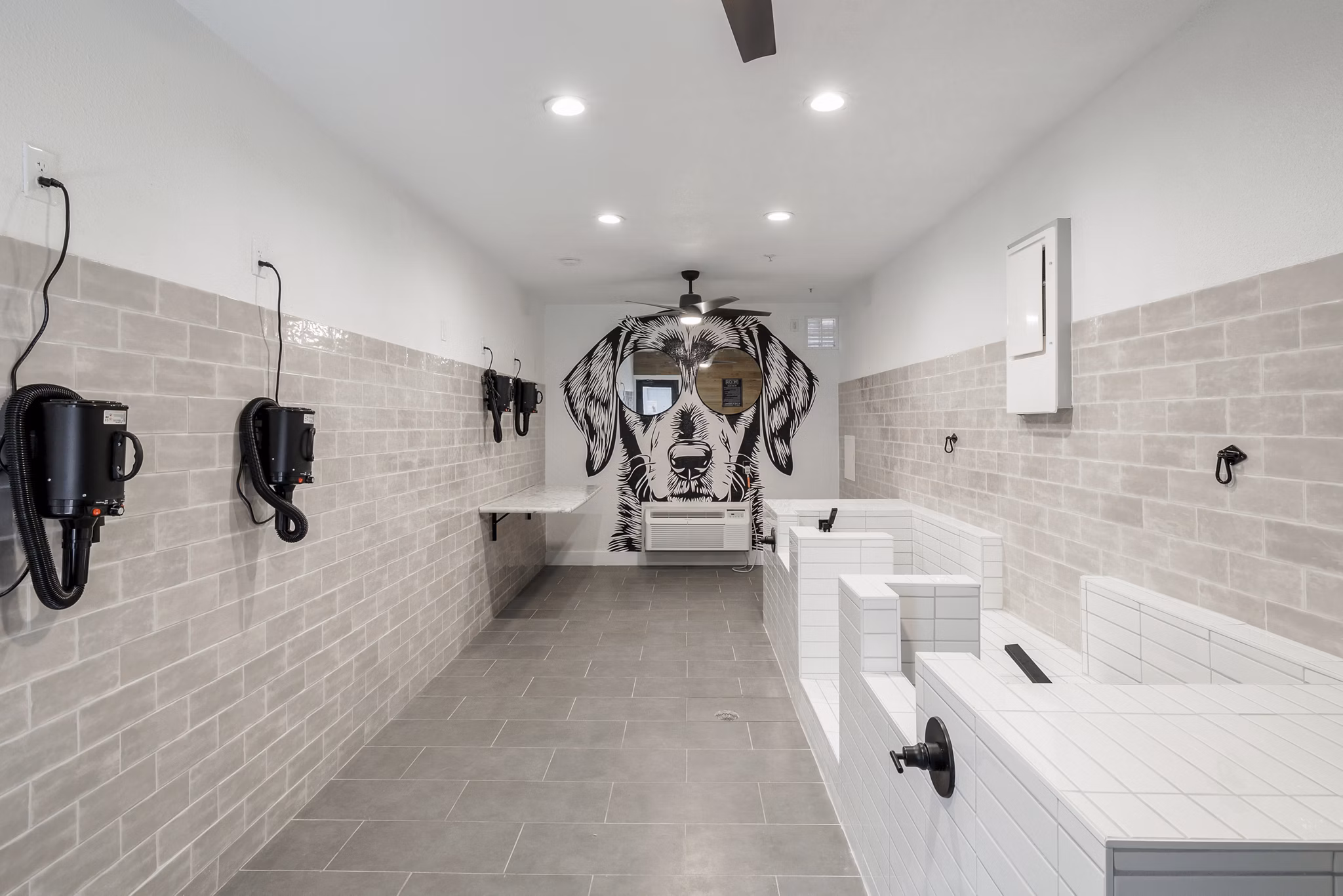 Dog wash station for residents at The Lola Apartments