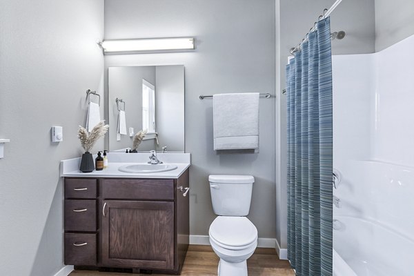 bathroom at Skyview Apartments