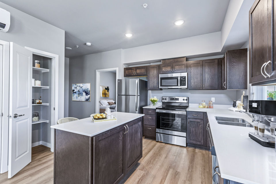 kitchen at Skyview Apartments