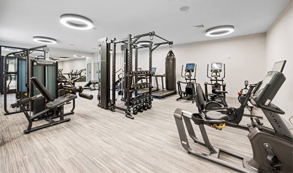 fitness center at Loop 83 Apartments