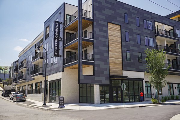 Standard Assembly: Contemporary luxury apartments with sleek design in vibrant city neighborhood, offering premier living experience