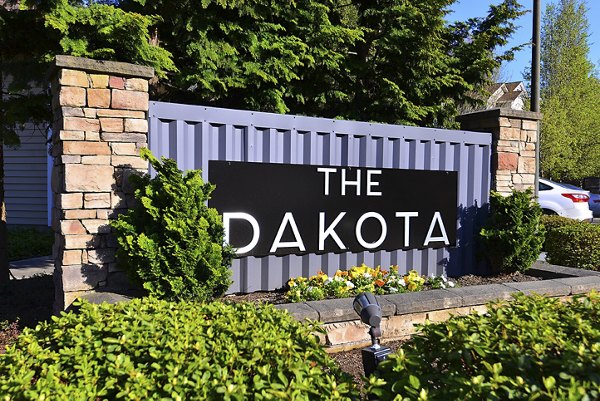 signage at The Dakota Apartments